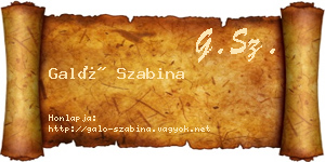 Galó Szabina névjegykártya